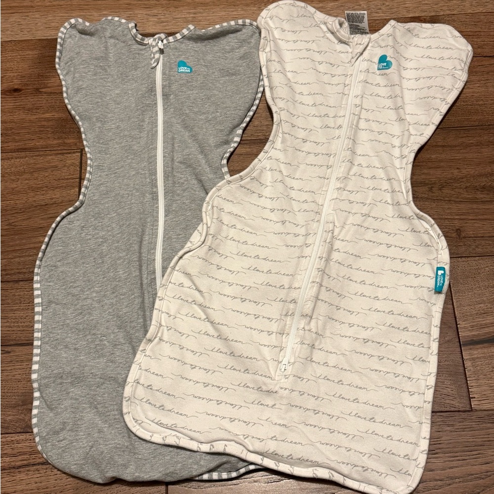 Love to Dream Swaddle Sacks - Gray and White